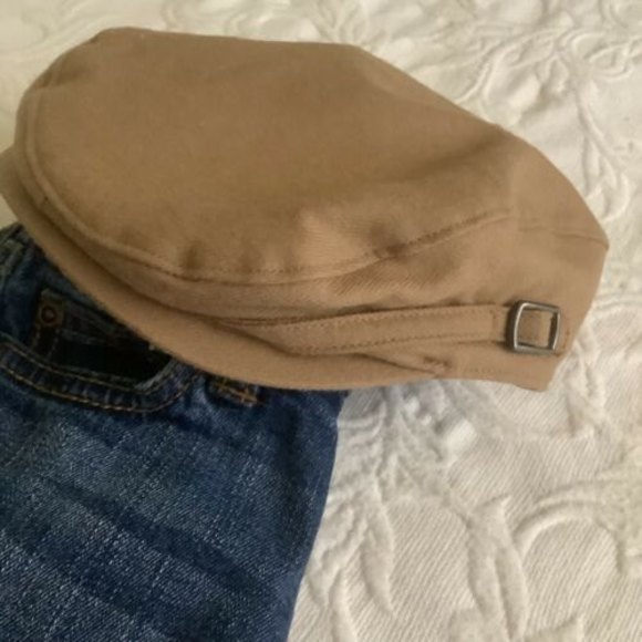 Janie and Jack Boy Newsboy Cap Wool Blend Khaki Size 12-24 Months - Picture 3 of 4
